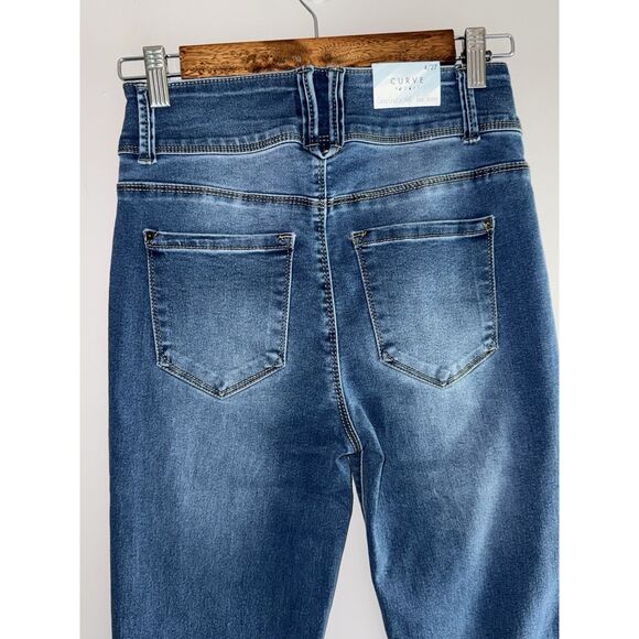Curve Appeal Jeans High Rise Skinny Curve Creator Stretch Blue Shaping 4/27 - Picture 5 of 15